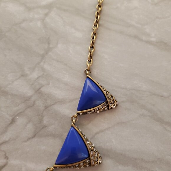 💙 J.Crew Enamel Rhinestones Crystals Pave Antique Mini Statement Necklace 💙 - Picture 6 of 16